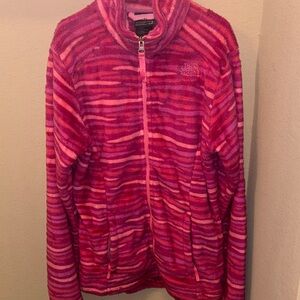 The North Face Vibrant Pink and Red Fleece Jacket GIRLS LG 14-16